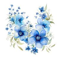 waterverf blauw bloemen foto