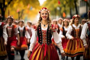 mooi meisje Oktoberfest evenement in München Duitsland foto
