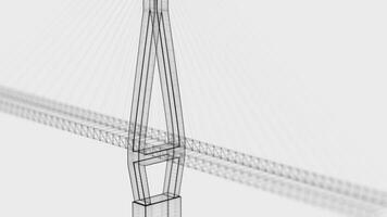 schetsen lijnen van suspensie brug, 3d weergave. foto