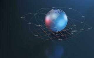 groot gegevens en de aarde, informatie technologie concept, 3d weergave. foto