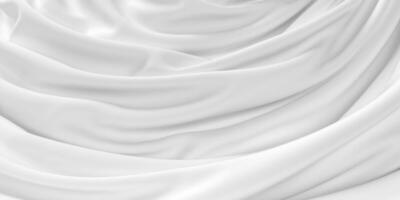 wit geplooid kleding achtergrond, 3d weergave. foto
