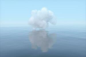 de wolk drijvend Aan de meer, rustig scène, 3d weergave. foto