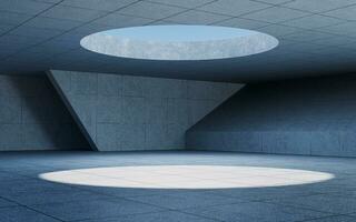 abstract beton gebouwen met Open achtergrond, 3d weergave. foto