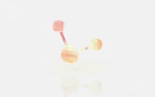 helling moleculen met wit achtergrond, 3d weergave. foto