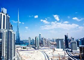 panoramisch beeld van Dubai stad foto