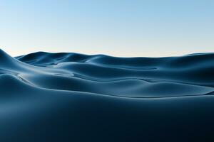Doorzichtig blauw oceaan achtergrond, helling water oppervlak, 3d weergave. foto