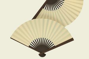 fans met wit achtergrond, Chinees stijl decoratie, 3d, weergave. foto