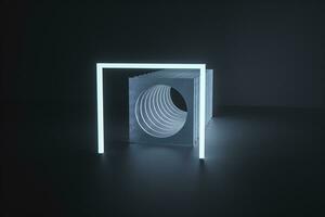 3d weergave, stof rots tunnel bouw, mysterieus achtergrond foto