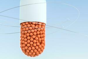 capsules met bollen, 3d renderen foto