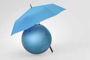3d weergave, de paraplu met wit achtergrond foto