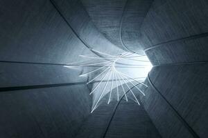 3d weergave, donker Science fiction tunnel, donker achtergrond foto