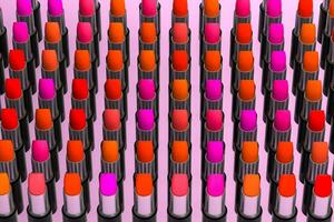 lippenstift met licht kleur achtergrond, Product fotografie, 3d weergave. foto