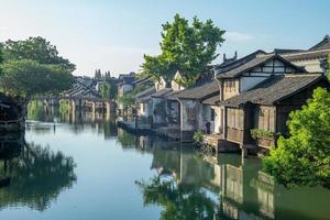 stadsgezicht van wuzhen, een historische schilderachtige stad in china foto