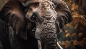 schattig Afrikaanse olifant kalf wandelen in nat tropisch regenwoud gegenereerd door ai foto