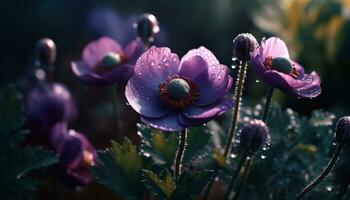 een levendig Purper bloem bloesems in de weide, presentatie van natuur schoonheid gegenereerd door ai foto