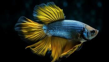 onderwater- beweging onthult de schoonheid van tropisch aquatisch huisdieren gegenereerd door ai foto