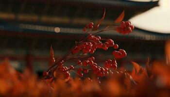 de herfst boom levendig bladeren creëren een kleurrijk natuurlijk schoonheid gegenereerd door ai foto