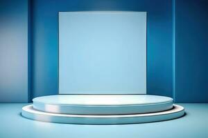 modern blauw afgezwakt Product reclame podium - generatief ai foto