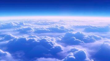 antenne visie wit wolken in blauw lucht. top. visie van drone. antenne vogel oog. antenne top visie wolkenlandschap. lucht achtergrond, generatief ai illustratie foto