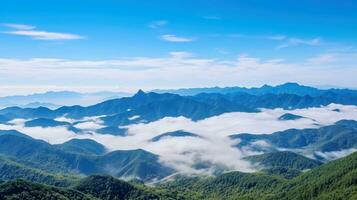 antenne visie wit wolken in blauw lucht. top. visie van drone. antenne vogel oog. antenne top visie wolkenlandschap. lucht achtergrond, generatief ai illustratie foto