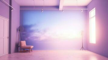 studio ruimte met Purper kleur concept ai generatief foto