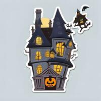 halloween huis sticker ai genereren foto