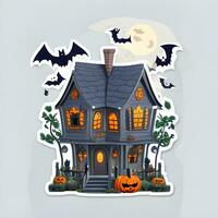 halloween huis sticker ai genereren foto