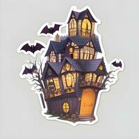 halloween huis sticker ai genereren foto