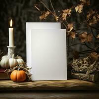 halloween bespotten omhoog foto twee blanco hoog kwaliteit ai gegenereerd beeld