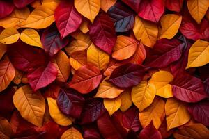 herfst backdrop met rood en oranje bladeren foto