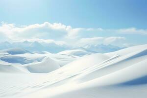 noorwegen minimalistisch sneeuwjacht landschap is mooi schoon licht hoog sleutel en decoratief foto