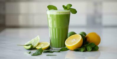 vers biologisch groen smoothie foto