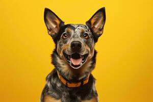 schattig Australisch heeler Aan een kleur achtergrond, ai gegenereerd foto