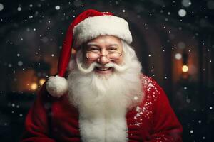 glimlachen de kerstman claus in zijn iconisch rood pak en baard foto