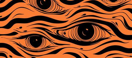 trippy vloeistof oranje modieus vector abstract achtergrond in groovy stijl. psychedelisch banier patroon, sjabloon voor reclame. foto