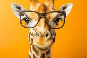 grappig giraffe sporting eyewear foto