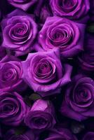 betoverend overvloed van lila roos bloesems in een boeiend bloemen arrangement - ai gegenereerd foto