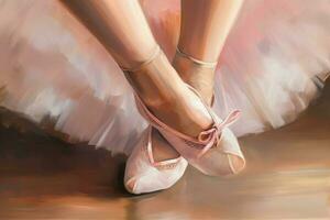 ballerina voeten roze. genereren ai foto