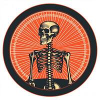 schedel ronde logo kunst illustratie Aan wit achtergrond foto