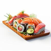 ai generatief hoog kwaliteit 3d stijl ontwerp van sushi foto