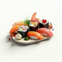 ai generatief hoog kwaliteit 3d stijl ontwerp van sushi foto