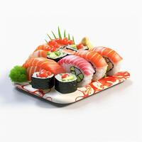 ai generatief hoog kwaliteit 3d stijl ontwerp van sushi foto