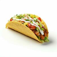 ai generatief 3d ontwerp van heerlijk taco's in wit achtergrond foto