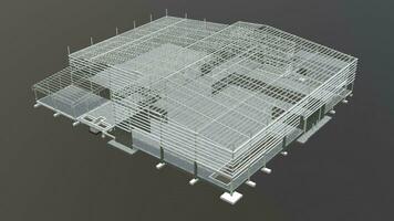 3d illustratie van industrieel gebouw foto