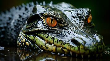 krokodil gezicht brullend, generatief ai foto