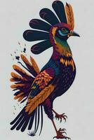 een gedetailleerd illustratie van een fazant voor een t-shirt ontwerp, behang, en mode foto