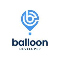 modern logo combinatie van brief b en heet lucht ballon. foto