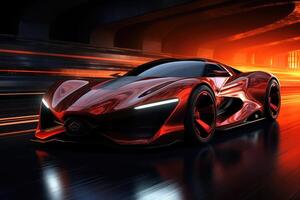 de nieuw supercar concept auto is getoond in deze beeld . ai gegenereerd foto