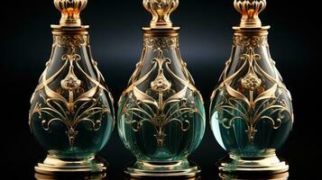 parfum luxe fles. Product ontwerp parfumerie. foto