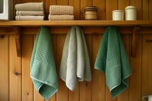 handdoeken bereid voor gast gebruiken. foto